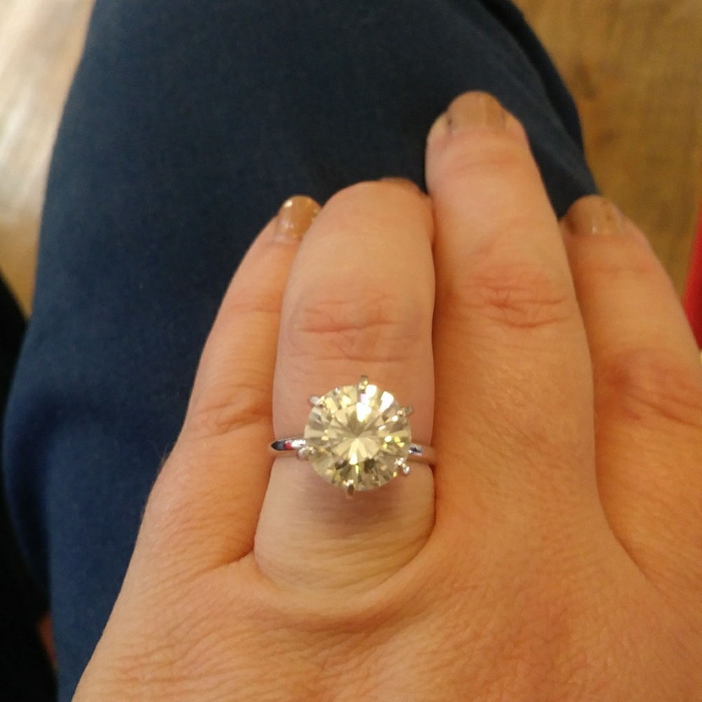 white gold 3.5 carat moissanite ring